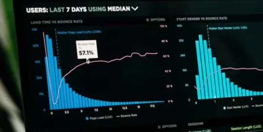 Laptop Screen Showing Data and Statistics Dashboard