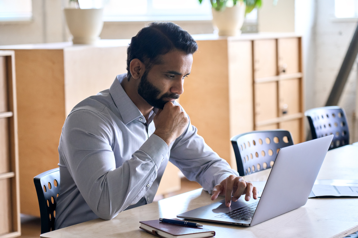 Businessman Working on His Laptop