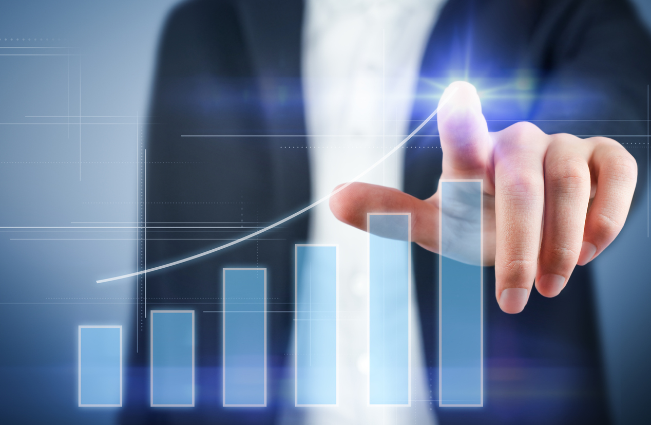 touches virtual financial chart