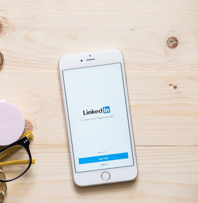 LinkedIn app opened on a mobile device